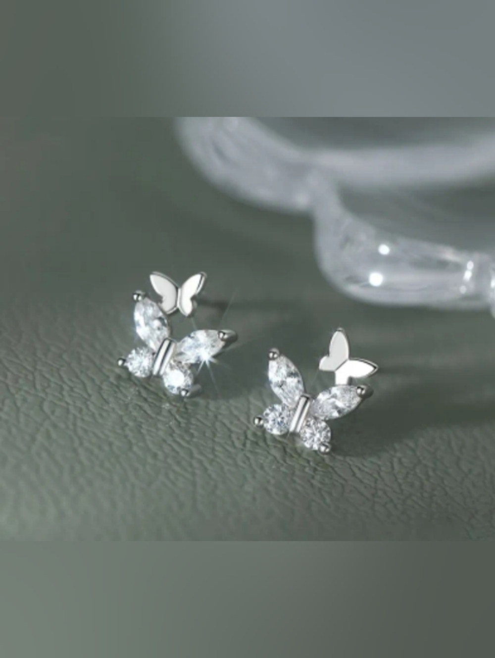 ❤️K $10 Each Or Bundle 4/$20 Silver Butterfly Cubic Zirconia Stud Earrings